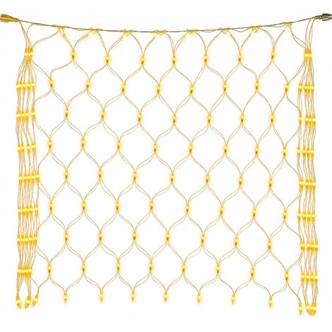 Filet Lumineux LED Jaune Doré Étanche, 192 LED, Guirlande Décorative Extérieure, Prise UK (1/5)