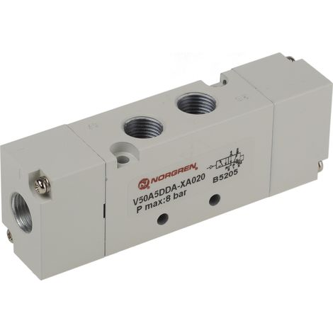 Electrodistributeur pneumatique RS PRO serie V50, Assistée/Air, G 1/8 ( Prix pour 1 )