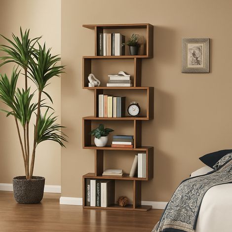 Dmora - Estante para libros Dgiovan, Gabinete con estantes, Biblioteca de oficina, 100% Made in Italy, cm 80x25h192, Arce (1/5)