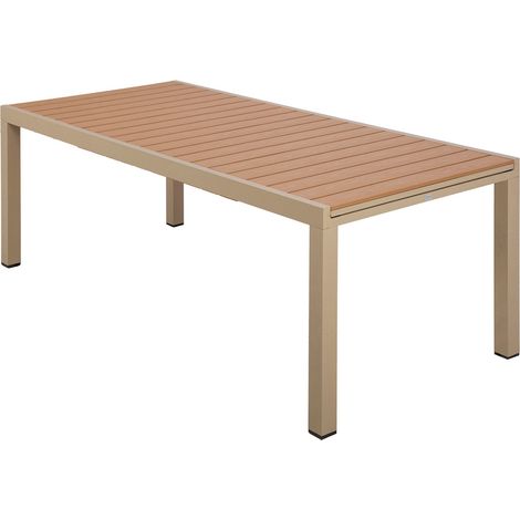 M&S – Table de jardin extensible 200-300 cm en aluminium et bois composite – Résistante aux intempéries – Design moderne – 6 à 8 places