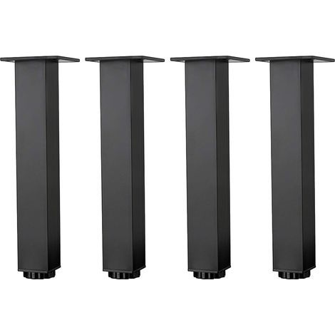 GENERIC-Pieds de meuble réglables en aluminium noir mat – Hauteur ajustable 5-40cm – Charge max 300kg – Lot de 4 pièces avec vis – (1/5)