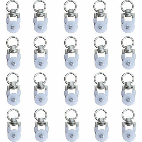 20pcs Rouleaux de Rail de Rideaux,Rouleaux de Rail,Rouleaux de Tringle à Rideaux GlissièRes,Poulie Silencieuse,Rail de Rideaux FenêTre Double Rail Rouleau,pour Rails de Rideau de Windows (1/5)