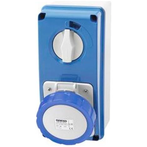 Gewiss Presa Fissa Interbloccata Verticale, con Fondo, Senza Base Portafusibili, 2P+T 16A 200-250V, 50/60Hz 6H, IP67