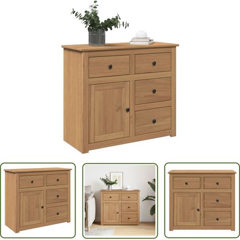 vidaXL Sideboard mit Schubladen Panama 93x40x80 cm Massivholz Kiefer (1/5)