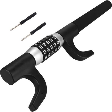 Steering Wheel Lock, Car Security Anti-Theft Device with Password, Heavy Duty Steering Wheel Lock, Universal Fit for Cars, Trucks, Vans and SUVs (1/5)