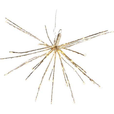 Stella glitterata con 75 led ø26cm - Stella addobbo natalizio