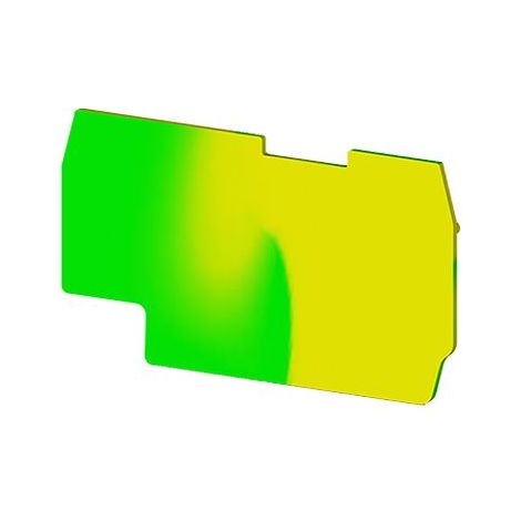 Plaque d'extrémité vert/jaune pour borne à ressort 1,5mm² type PushFit - IMO