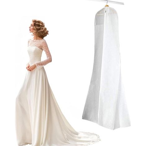 Custodia porta abiti traspirante da 180 cm - Protezione per abiti da sposa, abiti da sera e cappotti lunghi (1/5)