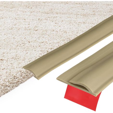19.69Ft x 1.18" x 0.22" Profil De Transition Moquette-Carrelage, Bande Autoadhésive Bordure Moquette, Cache-Interstice TPE, Finition Bordure Stratifié Pour Surfaces Inégales, Brown (1/5)