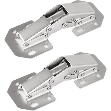 2 Pack 4.2 Inch Concealed Hinges for Frameless Cabinet Doors, Concealed Cabinet Hinges, Surface Mount Hinges (1/5)