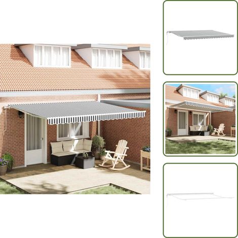 The Living Store Auvent rétractable automatique anthracite et blanc 450x300 cm - Protection solaire (1/5)