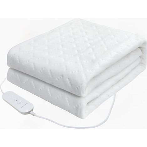 Surmatelas chauffant 1 place 65W 150x80 cm – 4 niveaux de chaleur – Tissu extra-doux et respirant – Lavable à 30°C