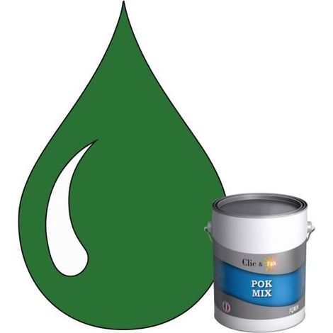 Peinture d'Accroche et Finition 2 en 1 - POK - RAL 6001 - Vert Émeraude - Satiné - 1L (1/4)