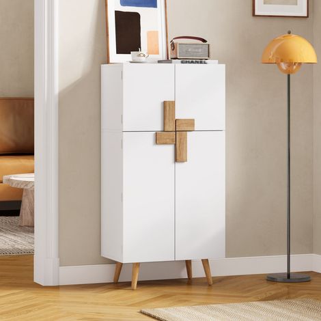 Meuble de Rangement 60 x 35 x 120 cm armoire haute 4 portes rangements fixés aux portes étagères réglables rangement de provisions (1/5)