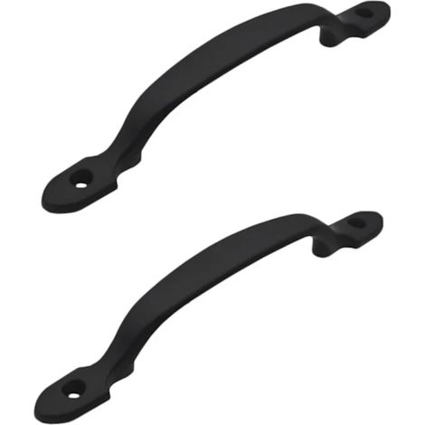 Lot de 2 poignées de meubles, poignées de placard noires, poignées de porte en alliage de zinc pour plans de travail de cuisine et placards de salle de bain