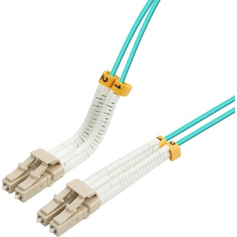 Cavo in fibra ottica Lanview LC-LC multimodale duplex 2 m OM3 LSZH, flessibile, LVO231301-FLEX