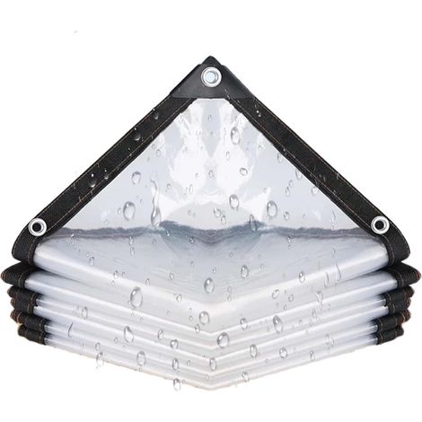 Sollbry Lona impermeable transparente de 1 x 2 m con ojales, lona impermeable para gallineros, lonas de plástico transparente para exteriores, lonas protectoras a prueba de polvo y lluvia. (1/5)