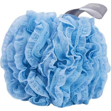 Boule de bain en dentelle, boule de douche, filet à bulles pour le bain, éponge pour le dos pour la salle de bain (bleu ciel) (1/3)