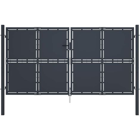 Portail de jardin en acier 300 x 125 cm anthracite