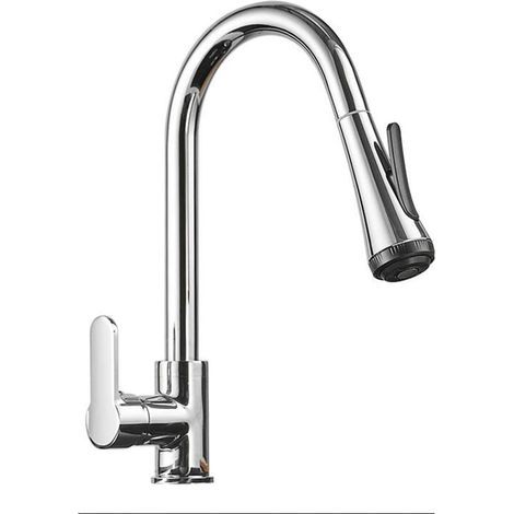 Küchenarmatur mit Brause, 360° drehbarer Spültischmischer mit 4 Brausemodi, Küchenarmatur aus Edelstahl (Beschichtung) (1/5)