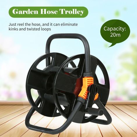 Chariot à tuyaux pour tuyau d'eau de jardin, enrouleur vide de 20m, organisateur de tuyaux d'arrosage pour tuyaux d'arrosage, balcon de Camping (1/5)