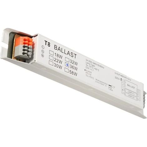Ballast électronique T8 2x36W – Tension 230V – Largeur 21cm – Économie d'énergie – Non stroboscopique – Silencieux (1/5)