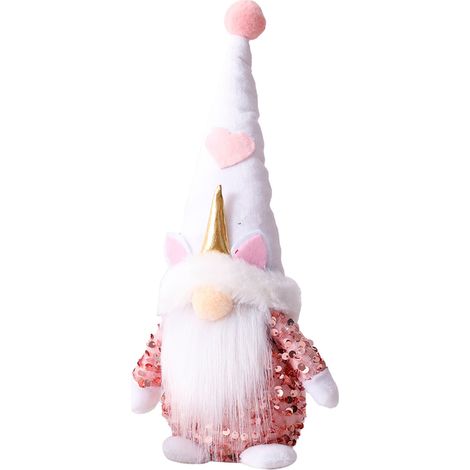 Gnomo nano di peluche rosa – ornamento da tavolo per casa delle bambole – decorazioni natalizie
