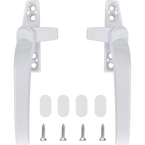 2 Pcs Poignée de Fenêtre en Alliage d'aluminium, Universelle Poignées de Fenêtre Verrouillage de Remplacement Droite Gauche de Fenêtre avec Fixation à Vis pour Porte Fenêtre à Battants en Aluminium (1/5)
