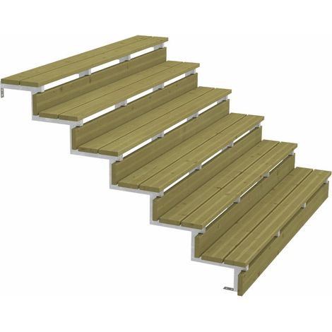 Plus Außentreppe Kiefer/Feuerverzinkt 6 Stufen 180 cm breit Außentreppe (1/3)