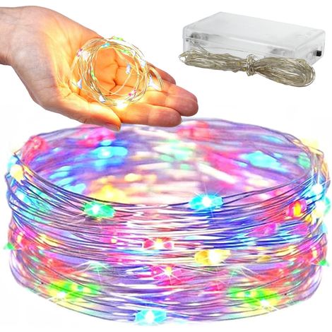 Guirlande lumineuse LED, 10 m, alimentée par piles, pour la décoration de la maison, les fêtes, le jardin et les événements.-AquaForge