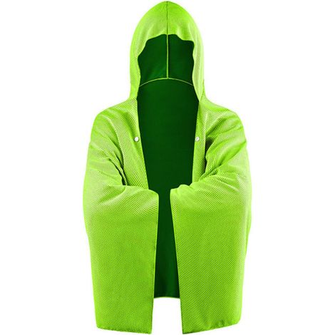 Bonnet de bain rafraîchissant grande taille pour la vaisselle, protège la nuque et le dos du soleil grâce à son tissu rafraîchissant. Modèle unisexe, vert. (1/5)