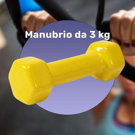 TRADE SHOP - Manubrio Singolo 3 Kg In Vinile Allenamento Esercizi Casa Palestra Workout Fit - (1/2)