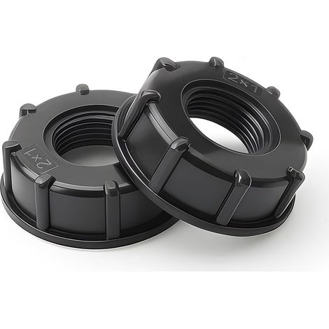 Bouchon Adaptateur IBC pour Cuve 1000L, Raccord Cuve 1000 Litres avec Bouchon Cuve Fioul, 2 Pièces Filetage Intérieur 1 Pouce, Joint PE Renforcé pour Robinet (1/5)