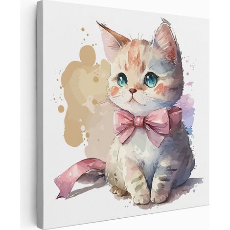 Tableau toile Enfants Carré - Chaton - 80x80 cm (1/2)