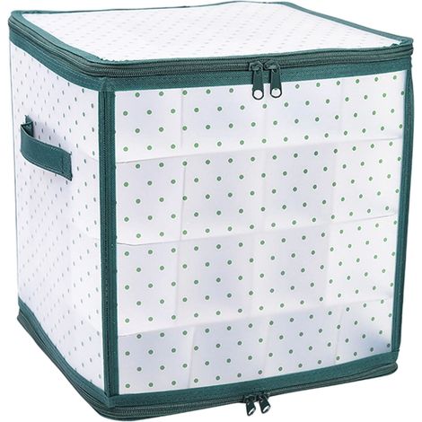 Boîte De Rangement Pour Ornements De Noël - 64 Compartiments - Avec Séparateurs Rigides - En Carton Renforcé - Pour Décorations Sphériques Jusqu'à 10 Cm - 1 Pièce (1/5)