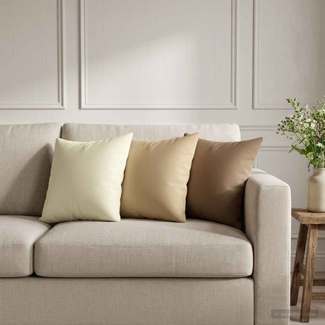 Irovami Lot de 2 housses de coussin, crème, polyester, 30x30 cm (1/5)