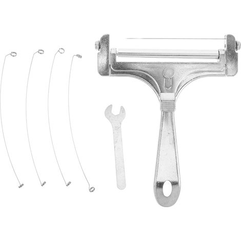 Stainless Steel Cheese Slicer Wire Cheese Cutter with 4 Spare Wires and Key Manual Slicer for Block Butter and Soft Food Home Kitchen (1/5)