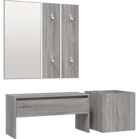 Maison Exclusive - Garderoben-Set Grau Sonoma Holzwerkstoff (1/5)