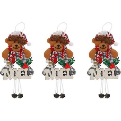 3pcs ornements grelots de Noël suspension de porte, décorations de sapin de Noël style 4 (1/5)
