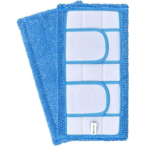 Lingette de Rechange pour Balai à Franges Microfibre Utilisable pour Nettoyage Humide et Sec Maison Réutilisable,2 piece-bleu (1/5)