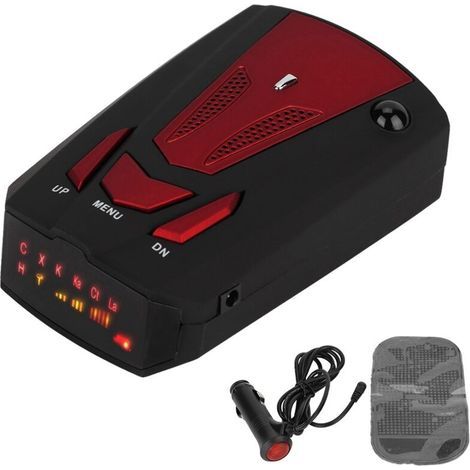 Crezuo V7 16-Band 360-Grad GPS-Laser-Radarwarner mit Sprachalarm für Sicherheit und Geschwindigkeitskontrolle (Rot) - Crezuo (1/5)