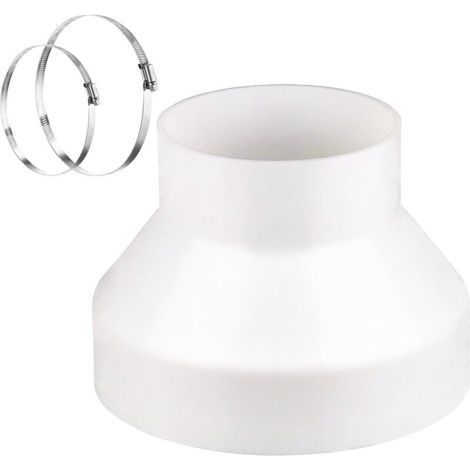 Réducteur tuyau climatiseur mobile 150-100 mm – Adaptateur en plastique ABS – Colliers en acier inoxydable – Système de ventilation