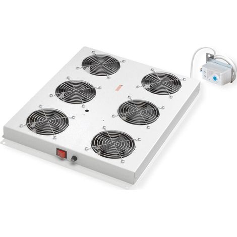 ROLINE 19-Zoll Dachlftereinheit 6 Lfter, Thermostat fr Serverschrank grau