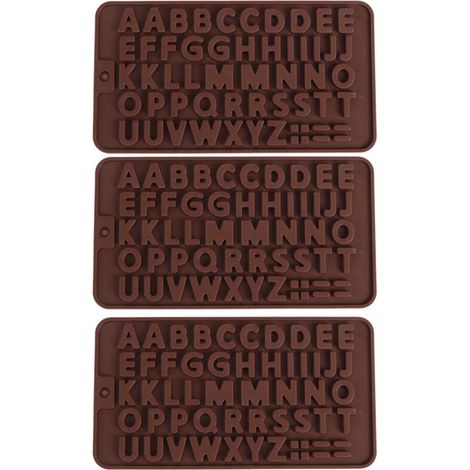 3 Moules en Silicone pour Chocolat et Gâteaux en Forme de Lettres Anglaises - Kit DIY Pâtisserie