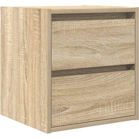 Maison Exclusive - Mesilla de noche de pared roble Sonoma 38x34x4 (1/5)