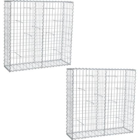 Gabionen 100 x 100 x 30 cm 2er Set Stein Korb Draht Gitter Metall Sichtschutz (1/5)