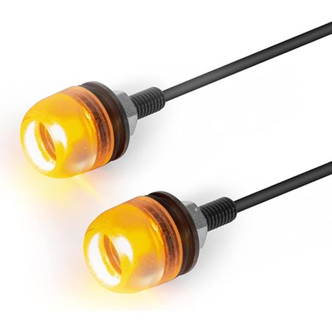 Clignotants à LED pour Moto, Petit, Micro, Mini, pour Café Racers, Scramblers, Motos Sportives, S'Adapte aux Tubes de Cadre