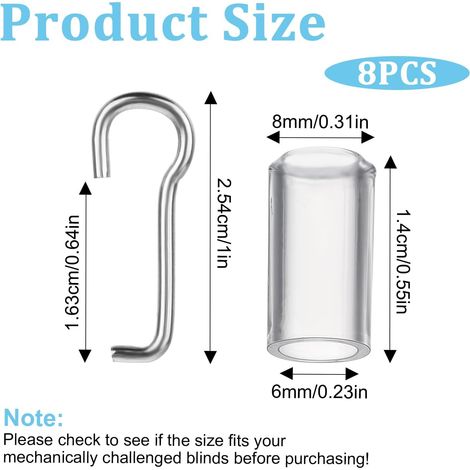 Replacement parts for louvered blinds with hooks and hoses, 8-piece set available in stock. (1/5)