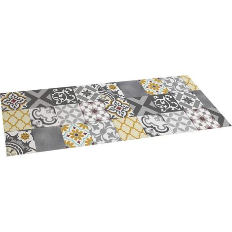 Croma Patch Vinyl Teppich grau-amber 50x140cm