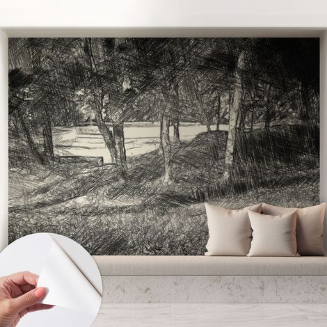 Fotomurale adesivo - Carta da parati adesiva - per la cucina camera da letto per la soggiorno - Paesaggio sereno 208x146 cm (1/5)